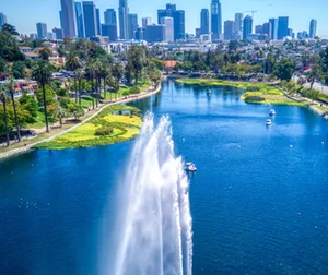 Echo Park Lake in Los Angeles