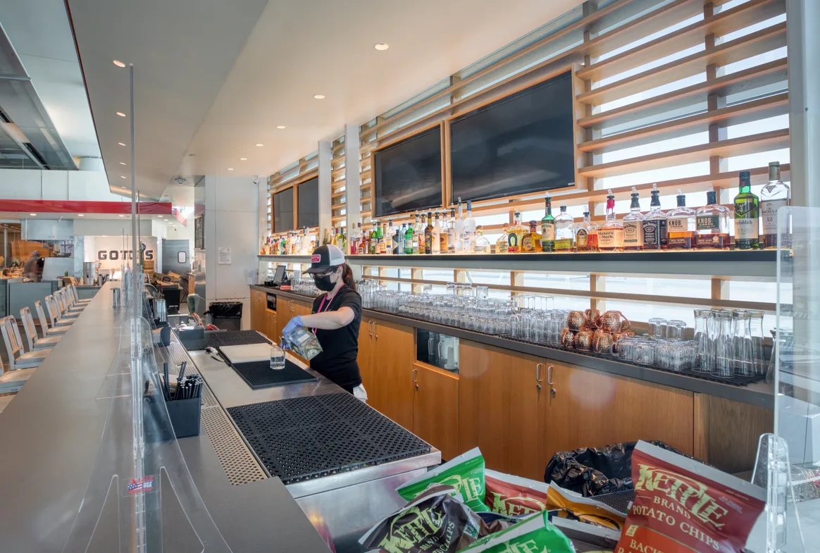 Bartender making a drink at Gott's Roadside, International Terminal A SFO