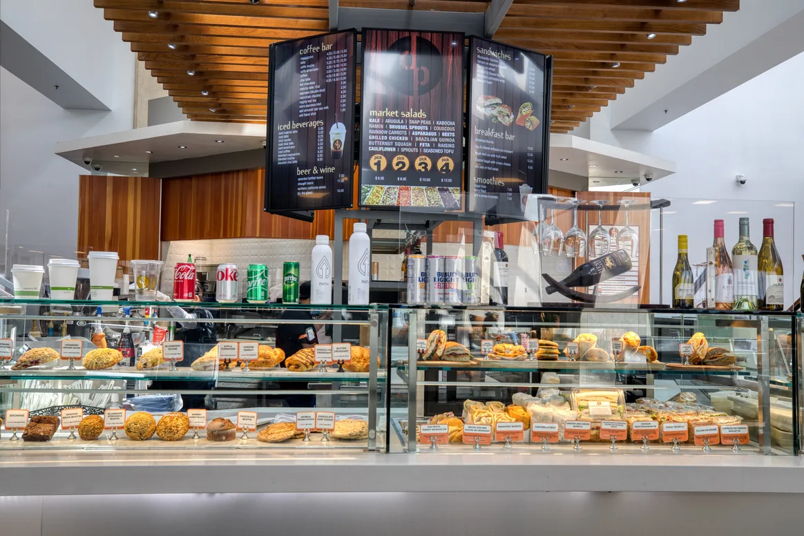 Display case of food offerings at Dogpatch Bakehouse SFO